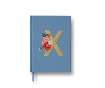 Garden Party Embroidered Monogram Journal - X|Rifle Paper