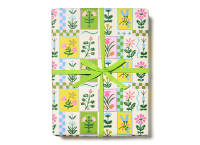 Retro Flower wrap roll-3 sheets