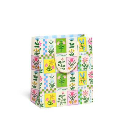 Retro Flower medium bag|Red Cap Cards