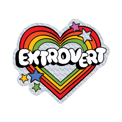 Extrovert sticker|Red Cap Cards