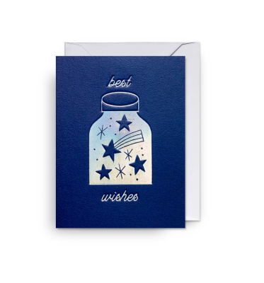 MINI CARD Best Wishes Jar Of Stars