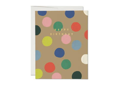 Rainbow Dots Birthday|Red Cap Cards