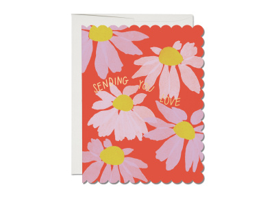 Scalloped Coneflower Die Cut Sympathy|Red Cap Cards