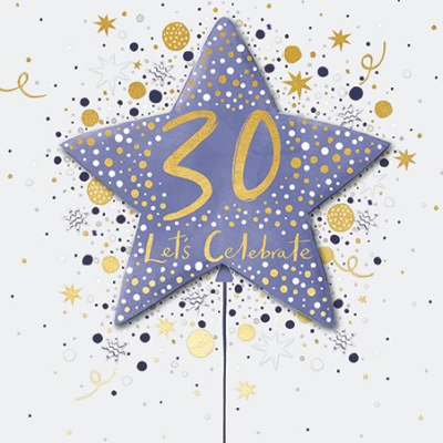 30th Birthday 30 Blue Star