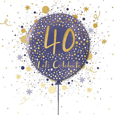 40th Birthday 40 Blue Balloon