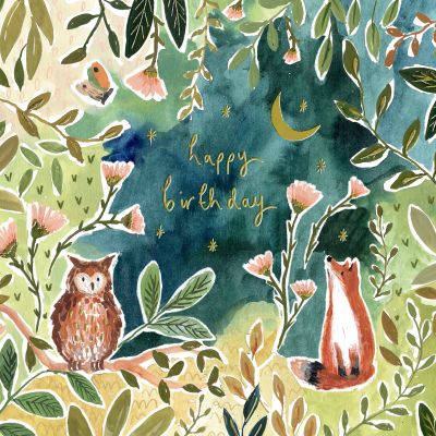 Fox And Owl Birthday