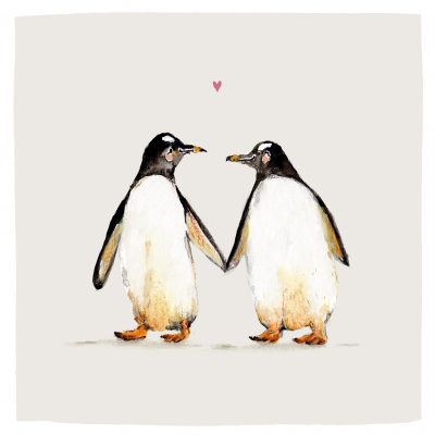 Penguin Couple Heart