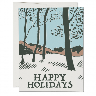 BOX Snowy Forest Holiday|Red Cap Cards