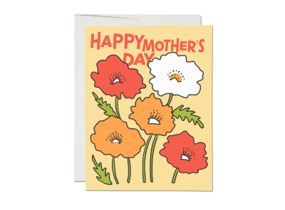 Colorful Poppies Mother's Day card|Red Cap Cards