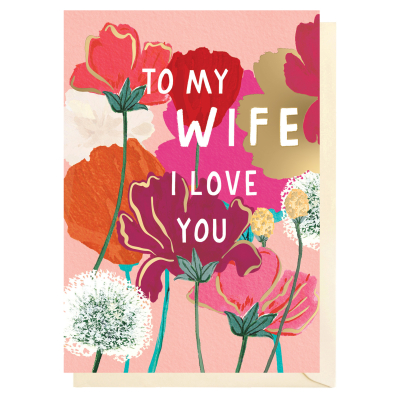 Love You Wife Pink Flowers