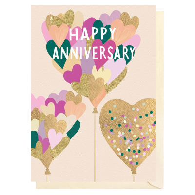 Happy Anniversary Gold Hearts