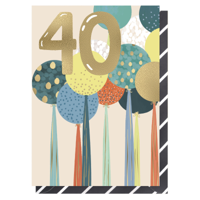 Age 40 Birthday Balloons And Tassels