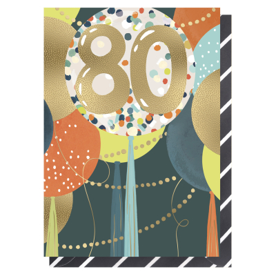 Age 80 Birthday Balloons And Tassels