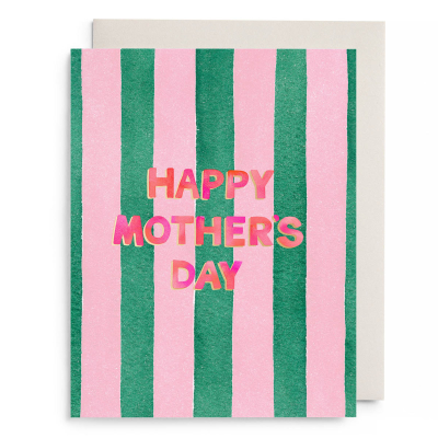 Pink And Green Striped Mothers Day