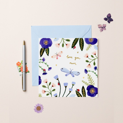 Anemones Butterflies Love You Mum