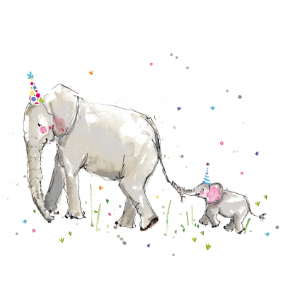 Mum And Baby Elephant