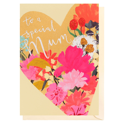 Mum Gold Floral Heart