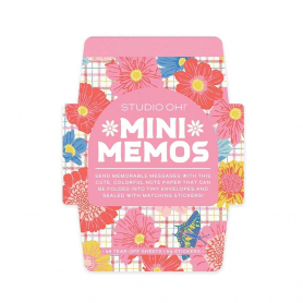 Plaid Blossoms Mini Memo with Stickers|Studio Oh