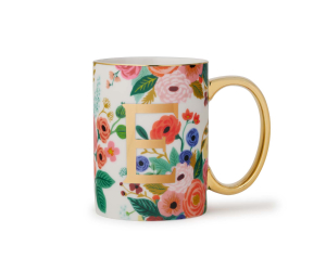 Garden Party Porcelain Monogram Mug - E|Rifle Paper