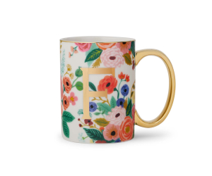 Garden Party Porcelain Monogram Mug - F|Rifle Paper