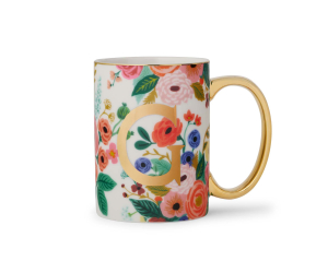 Garden Party Porcelain Monogram Mug - G|Rifle Paper