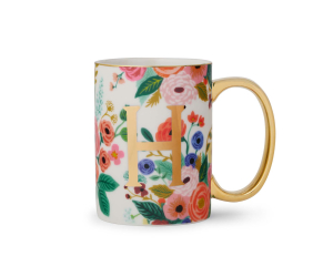 Garden Party Porcelain Monogram Mug - H|Rifle Paper