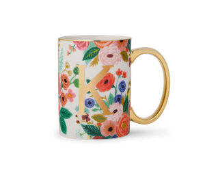 Garden Party Porcelain Monogram Mug - K|Rifle Paper