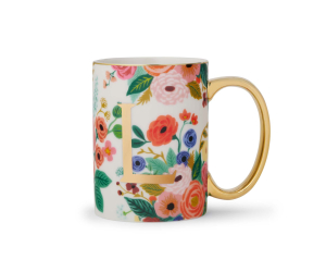 Garden Party Porcelain Monogram Mug - L|Rifle Paper