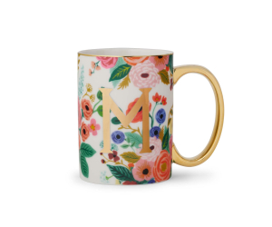 Garden Party Porcelain Monogram Mug - M|Rifle Paper