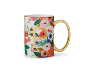 Garden Party Porcelain Monogram Mug - P|Rifle Paper