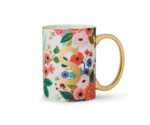 Garden Party Porcelain Monogram Mug - S|Rifle Paper