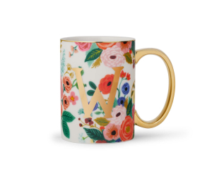 Garden Party Porcelain Monogram Mug - W|Rifle Paper