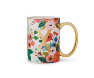 Garden Party Porcelain Monogram Mug - X|Rifle Paper