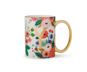 Garden Party Porcelain Monogram Mug - Y|Rifle Paper