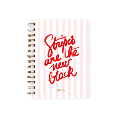 Stripes Black Spiral Notebook|All The Ways To Say