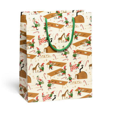 Santa's Workshop Holiday large bag|Red Cap Cards