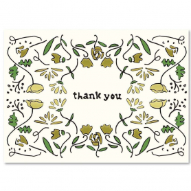 Reflective Floral - 8 Thank You Cards/Env|Nelson Line