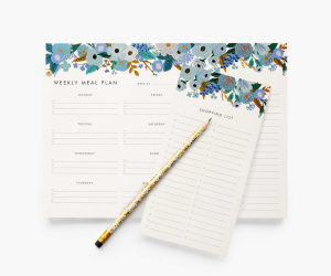 Garden Party Blue Meal Planner Notepad|Rifle Paper