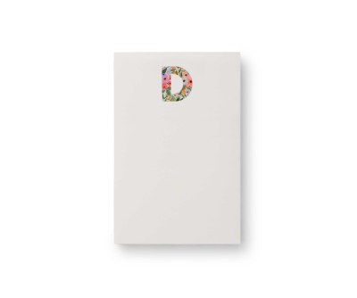 Garden Party Monogram Notepad - D|Rifle Paper