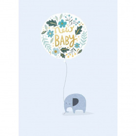 Blue Baby Elephant With Balloon