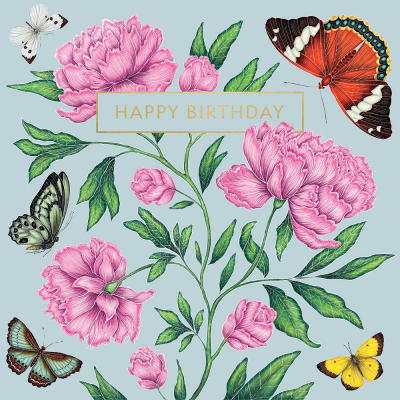 Butterflies And Peonies