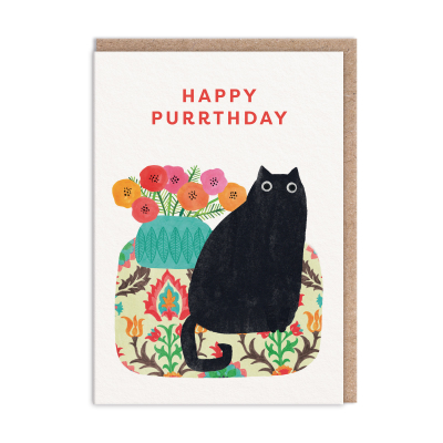 Happy Purrthday Black Cat