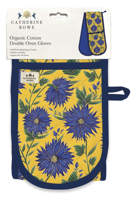 OVEN GLOVES Blue Flowers