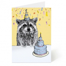 Raccoon With Cake