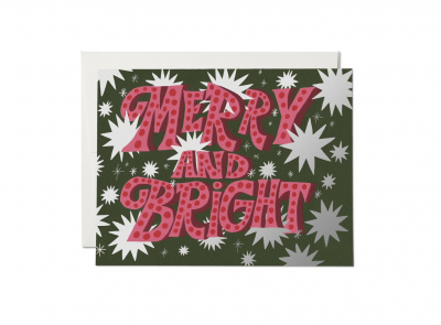 BOX Sparkling Merry FOIL Holiday|Red Cap Cards