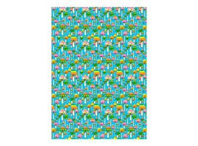 Groovy Mushrooms wrap roll- 3 sheets|Red Cap Cards