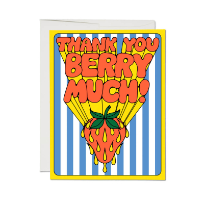 So Many Strawberries SPOT Thank You card|Red Cap Cards