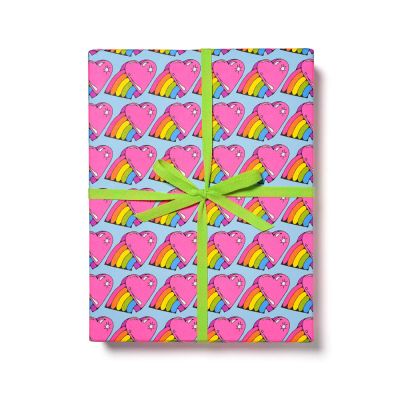 Rainbow Hearts SPOT wrap roll-3 sheets|Red Cap Cards