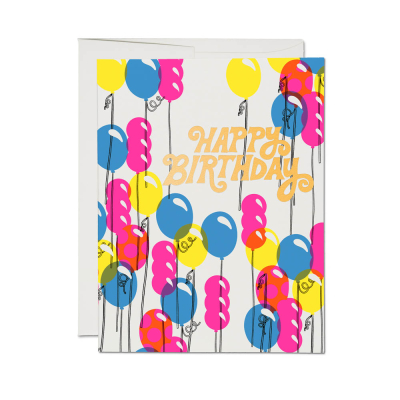 Balloons FOIL SPOT Birthday card|Red Cap Cards