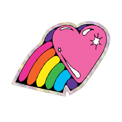 Rainbow Heart sticker|Red Cap Cards
